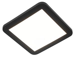 Plafoniera neagră 22,5 cm cu LED în 3 trepte reglabilă IP44 - Steve