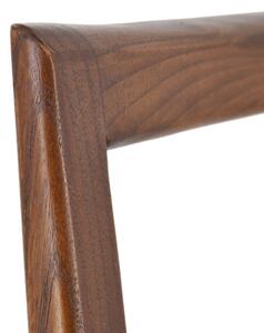 Scaun din lemn de tec, tapitat cu stofa, Kate Ivoir / Nuc, l48xA47xH95 cm