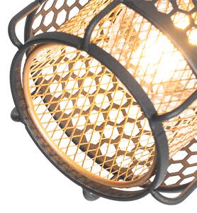 Lampă de podea de design neagră cu auriu 3 lumini - Noud