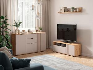 Set de living Venvou 110, Cașmir, Stejar artizan, PAL laminat, MDF