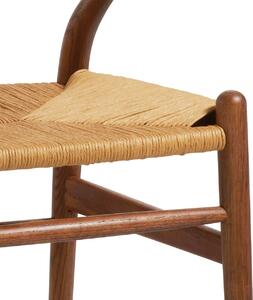 Scaun din lemn si sezut din ratan, Nimes Stejar, l57xA42xH78 cm
