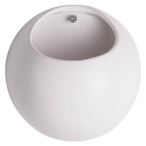 Ghiveci suspendat din ceramică PT LIVING Globe, alb mat, ⌀ 9 cm