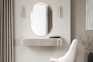 Masuta de toaleta suspendata Malmi 100 cm cu sertare - cashmir / crema bianca / gold