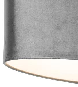 Lampă suspendată modernă neagră cu abajur gri 2 lumini - Tanbor
