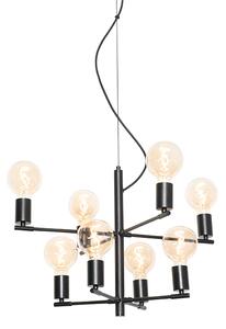 Lampă suspendată modernă neagră cu 8 lumini - Osprey