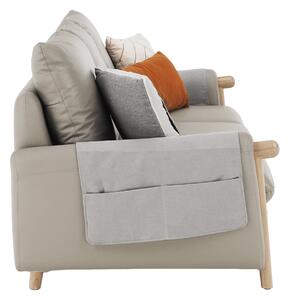 Canapea complet tapiţată 3 locuri, piele / piele ecologică gri deschis, LINSY