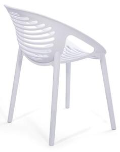 Set mobilier de grădină pentru 6 persoane cu scaune albe Joanna și masă Strong, 210 x 100 cm
