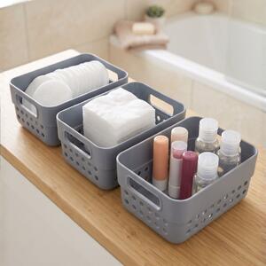 Set de 3 coșulețe de depozitare, 350ml, Storage Solutions, 12x7x5 cm, gri