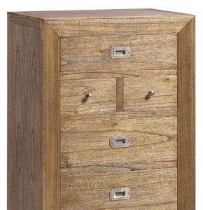 Cabinet din lemn si furnir, cu 6 sertare, Merapi Natural, l60xA45xH110 cm
