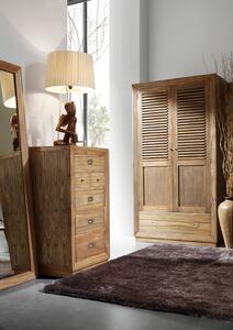 Cabinet din lemn si furnir, cu 6 sertare, Merapi Natural, l60xA45xH110 cm
