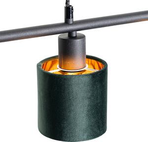 Lampă suspendată modernă neagră cu abajur verde 4 lumini - Merwe