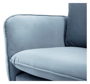 Canapea cu tapițerie de catifea Cosmopolitan Design Vienna, 200 cm, albastru deschis