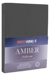 Cearșaf de pat DecoKing Amber Collection, 200 x 140-160 cm, gri închis