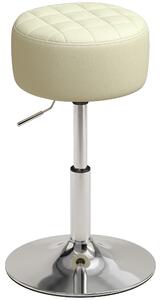 HOMCOM Scaun de Bar din Piele Ecologică PU, Reglabil pe Înălțime, Șezut Moale Gros, Rotire 360°, Pentru Insulă, Alb | Aosom Romania