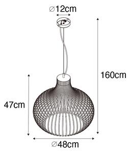 Lampa suspendata moderna neagra 48 cm - Sapphira