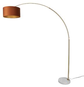 Lampă de podea din oțel cu abajur portocaliu și interior auriu 50cm - XXL