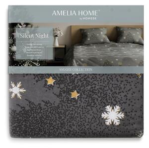 Lenjerie de pat din flanel cu motive de Crăciun pentru pat dublu AmeliaHome Silentnight, 200 x 220 cm