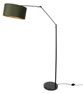Lampă de podea neagră reglabilă cu abajur verde și interior auriu 50cm - Editor