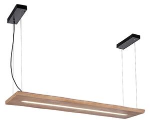 Lampa suspendata lemn 120 cm inclusiv LED cu telecomanda - Ajdin