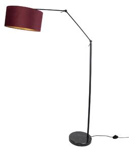 Lampă de podea neagră reglabilă cu abajur roșu și interior auriu 50cm - Editor