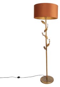 Lampă de podea aurie cu abajur portocaliu și interior auriu 50cm - Linden