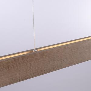 Lampa suspendata lemn 121 cm cu LED cu telecomanda - Ajdin