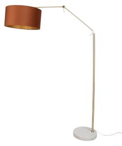Lampă de podea aurie reglabilă cu abajur portocaliu și interior auriu 50cm - Editor