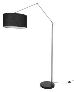 Lampă de podea din oțel reglabilă cu abajur negru 50cm - Editor