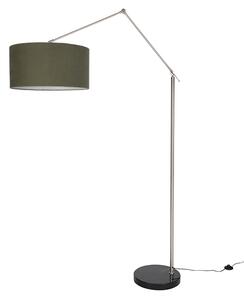 Vloerlamp zwart verstelbaar met groene kap 50cm - Editor