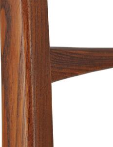 Scaun din lemn tapitat cu stofa, Kate Plus Ivoir / Nuc, l53xA47xH95 cm