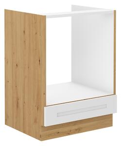 Dulap inferior pentru cuptor încorporat Lesana 2 (alb + stejar artisan) 60 D GAZ BB. 1063950