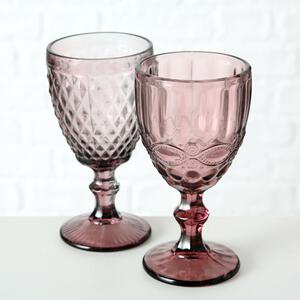 Pahar pentru vin, din sticla Aurora Roz inchis, Modele Asortate, Ø9xH17 cm