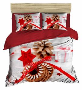 Lenjerie de pat dubla Xmas-416, Pearl Home, 3 piese, amestec bumbac, multicolor