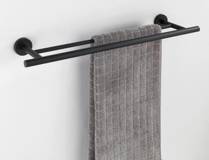 Suport pentru prosoape negru mat de montat pe perete din oțel inoxidabil Bosio – Wenko