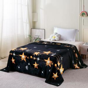 Patura cocolino neagra cu stelute 200x230cm