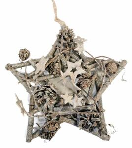 Stea de Crăciun din lemn Whitewood, 24 cm
