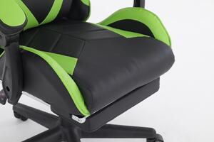 Scaun gaming cu suport picioare Genator V110M cu masaj lombar, Verde