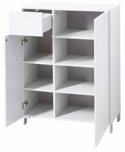 Cabinet hol din MDF, cu 2 usi si 1 sertar Kalis Alb, l80xA39xH104 cm