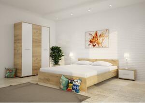 Dormitor Roxana Stejar Sonoma + Saltea Lux Ortopedica