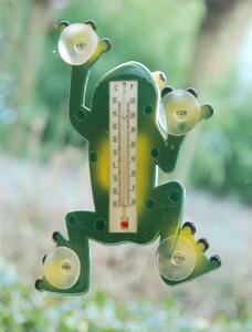 Termometru pentru exterior cu ventuze, din plastic, Frog Verde, L17,6xl3,5xH23,8 cm
