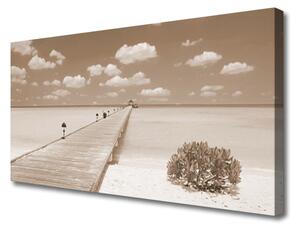 Tablou pe panza canvas Marea Podul Peisaj Sepia