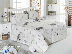 Set cuvertura matlasata Single 160x220 cm, 2 piese, Efil - Beige, Grey, Burete Acasă, 65% bumbac/35% poliester