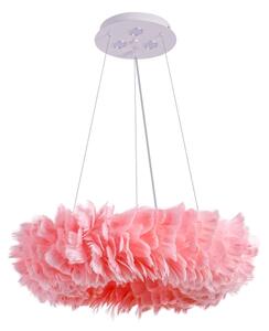 Brilagi - Lustră LED pe cablu FEATHER 3xE27/40W/230V + 3xLED/3W diam. 50 cm roz