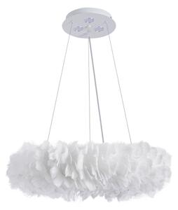 Brilagi - Lustru LED pe cablu FEATHER 3xE27/40W/230V + 3xLED/3W diam. 50 cm alb