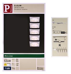 Paulmann 93587 - SET 5x Lampă încastrată LED 5xLED/0,4W/12V/230V 2700K