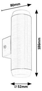 Aplică LED de exterior CATANIA 2xLED/4W/230V IP44 crom satinat Rabalux 8938
