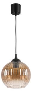 Brilagi - Lampă suspendată LED pe cablu R GLASS 1xE27/60W/230V diam. 18 cm negru/maro fumuriu