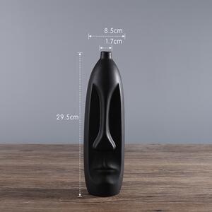 Vaza neagra abstracta, chip uman, 29 cm