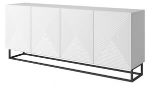 Comodă cu sertare 200 cm Asha pe bază de metal - alb mat