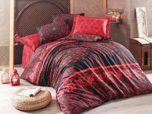 Lenjerie de pat pentru o persoana (DE), 2 piese, Şehri-Ala - Red, Eponj Home, 65% bumbac/35% poliester